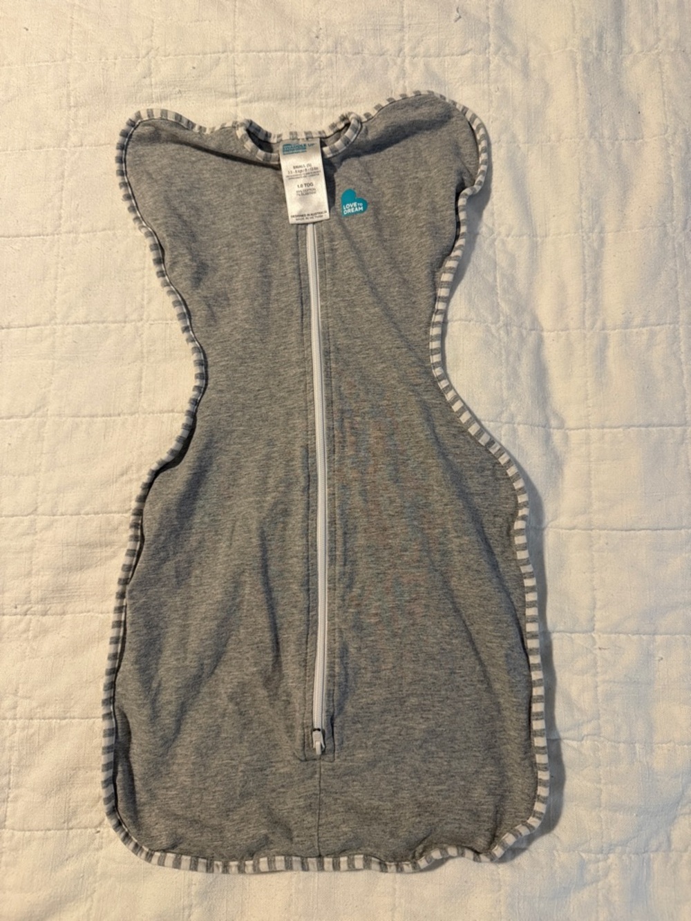 Love to Dream Grey 1.0 Tog Swaddle Up Sleep sack
